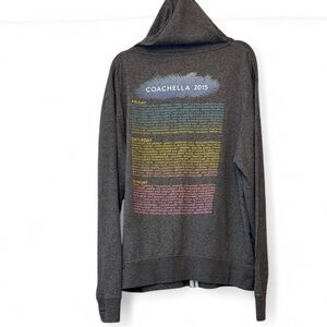 NEW Coachella 2015 Music Festival Lineup Zip-Up Hoodie Sweatshirt — XXL
